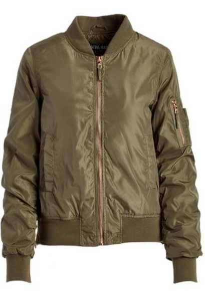 Army Green Side Zip Bomber by STEVE MADDEN - Picture 3 of 5